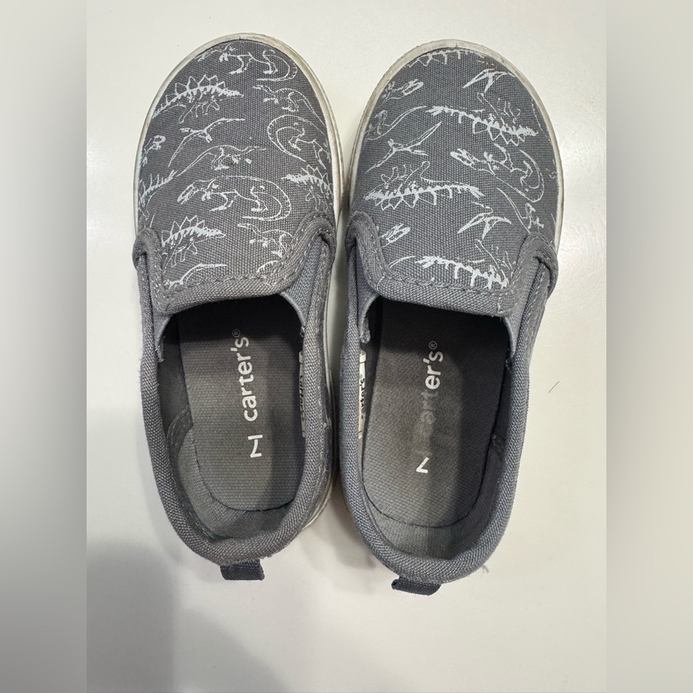 Carters - 7M Boys Toddlers Dinosaur Slip On Shoes with Flex Soles